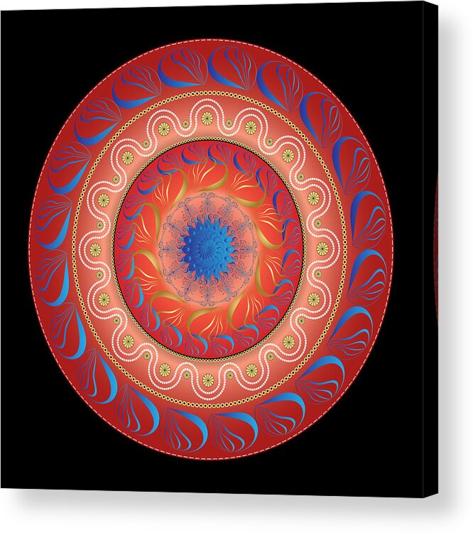 Mandala Acrylic Print featuring the digital art Circularium No. 2583 by Alan Bennington