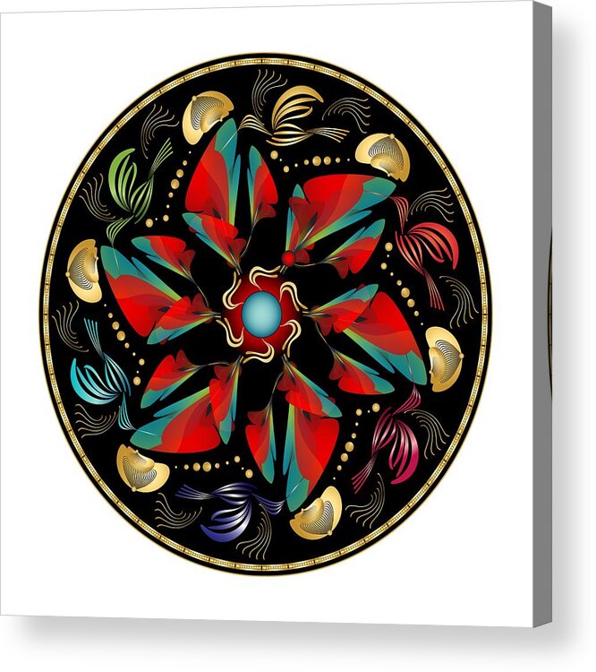 Mandala Acrylic Print featuring the digital art Circularium No. 2613 by Alan Bennington