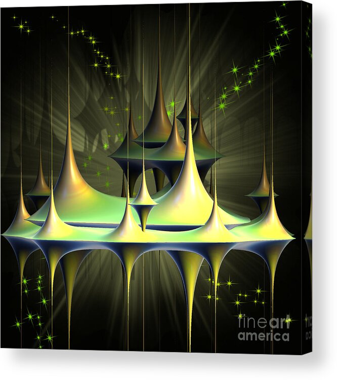 Fractal Acrylic Print featuring the digital art City In The Sky by Melissa Messick