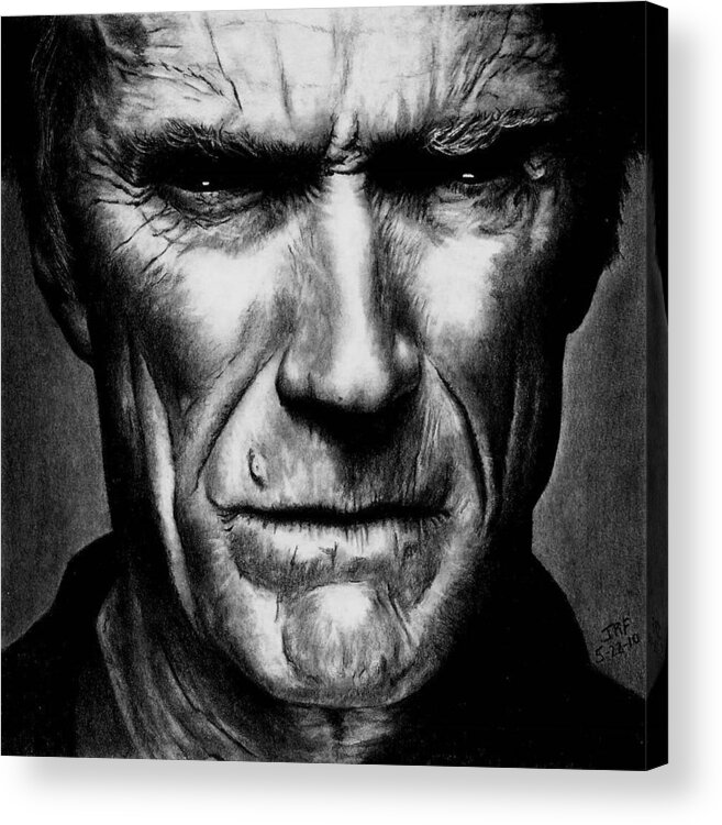 Clint Eastwood Acrylic Print featuring the drawing Clint Eastwood by Rick Fortson