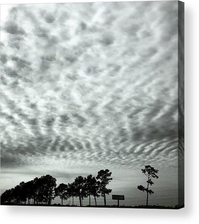 Sky Acrylic Print featuring the photograph #clouds #blackwhite #sky #msgulfcoast by Joan McCool