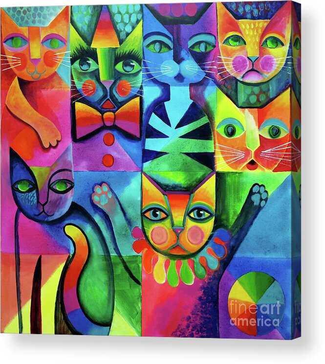 Clown Cats Acrylic Print By Karin Zeller