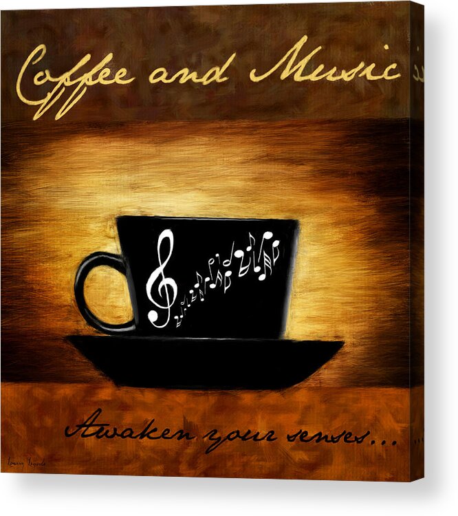Coffee Acrylic Print featuring the digital art Coffee And Music by Lourry Legarde
