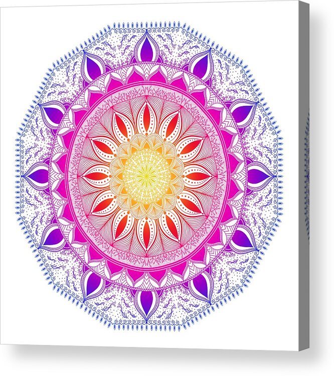 Mandalas Acrylic Print featuring the digital art Color Life Circle Mandala - Zendala - Customize Your Background Color by SharaLee Art
