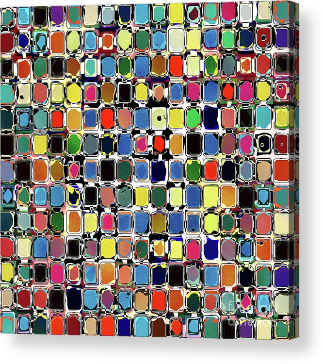 Texture Acrylic Print featuring the digital art Colorful Rectangles With Texture by Phil Perkins