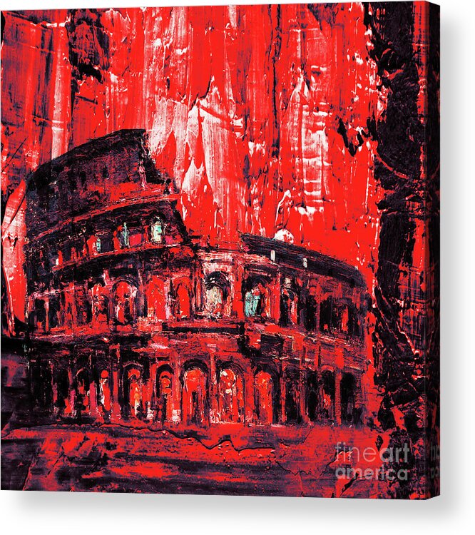 Colosseum Acrylic Print featuring the painting Colosseum Art by Gull G