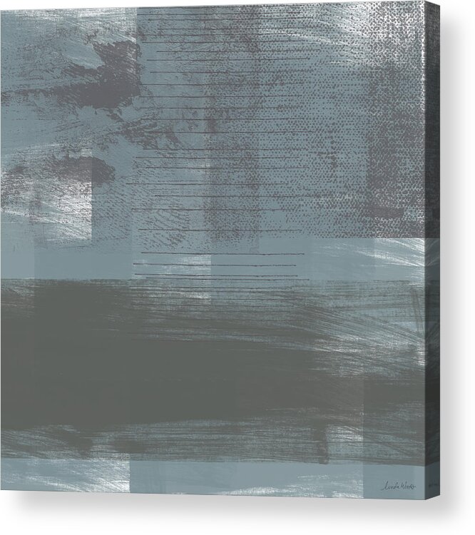 Concrete Acrylic Print featuring the painting Concrete 1- Contemporary Abstract Art by Linda Woods by Linda Woods