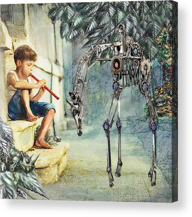 Boy Acrylic Print featuring the digital art Concrete Jungle by Jane Schnetlage
