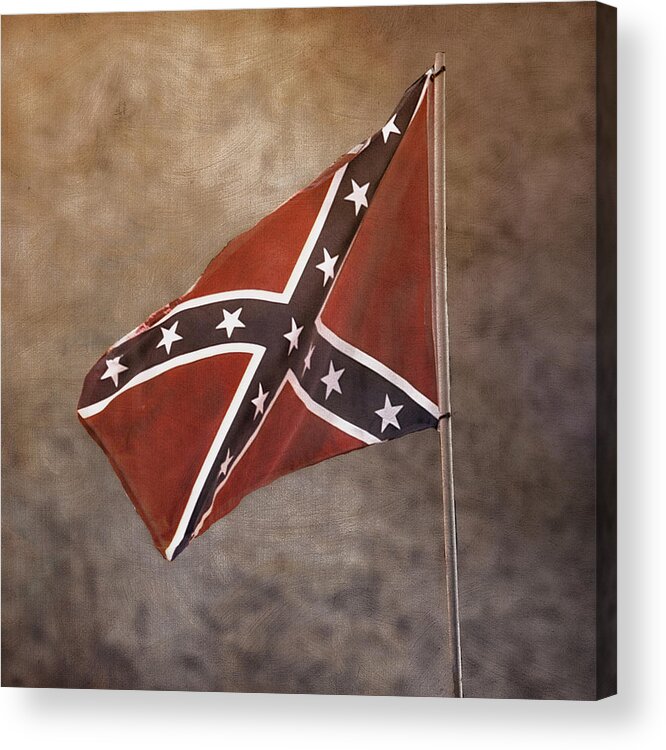 Confederate Acrylic Print featuring the photograph Confederate Battle Flag by TnBackroadsPhotos 