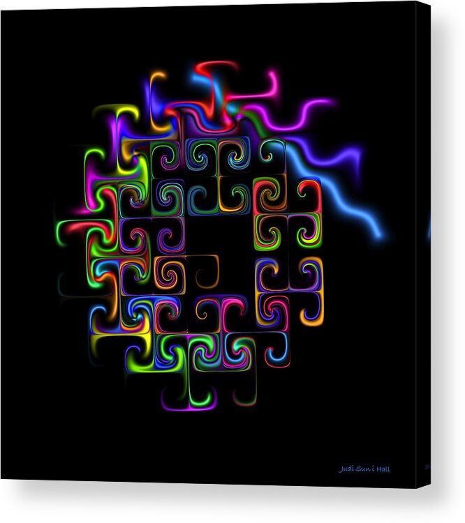 Abstract Acrylic Print featuring the digital art Conundrum by Judi Suni Hall