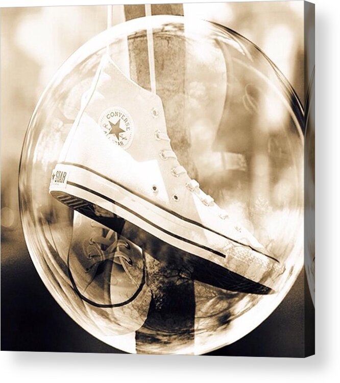 All Acrylic Print featuring the photograph #converse #all Star #sepia #monochrome by Satoshi Aoki