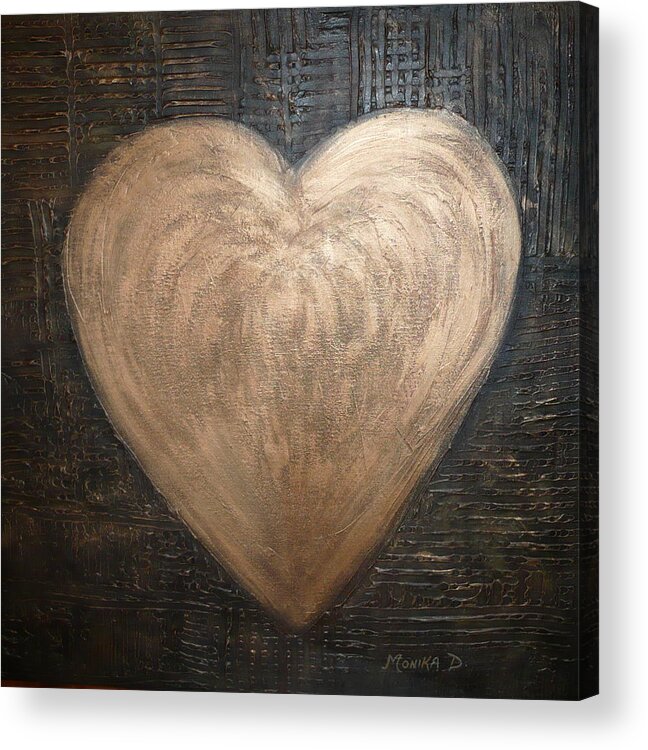 Heart Acrylic Print featuring the painting Coppery Heart by Monika Shepherdson