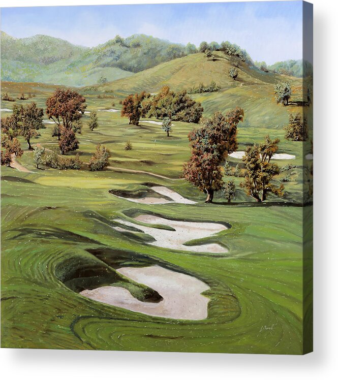 Golf Acrylic Print featuring the painting CordeValle golf course by Guido Borelli