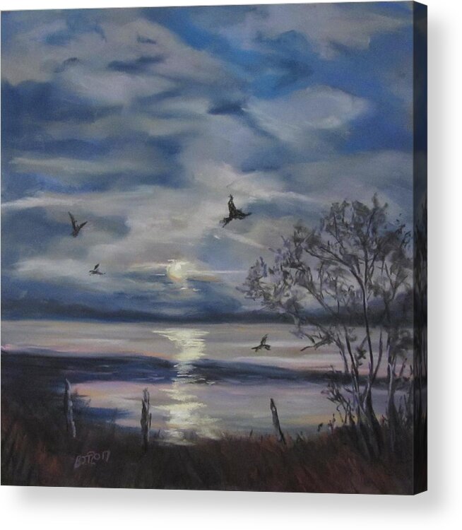 Sky Acrylic Print featuring the pastel Counting Crows by Barbara O'Toole