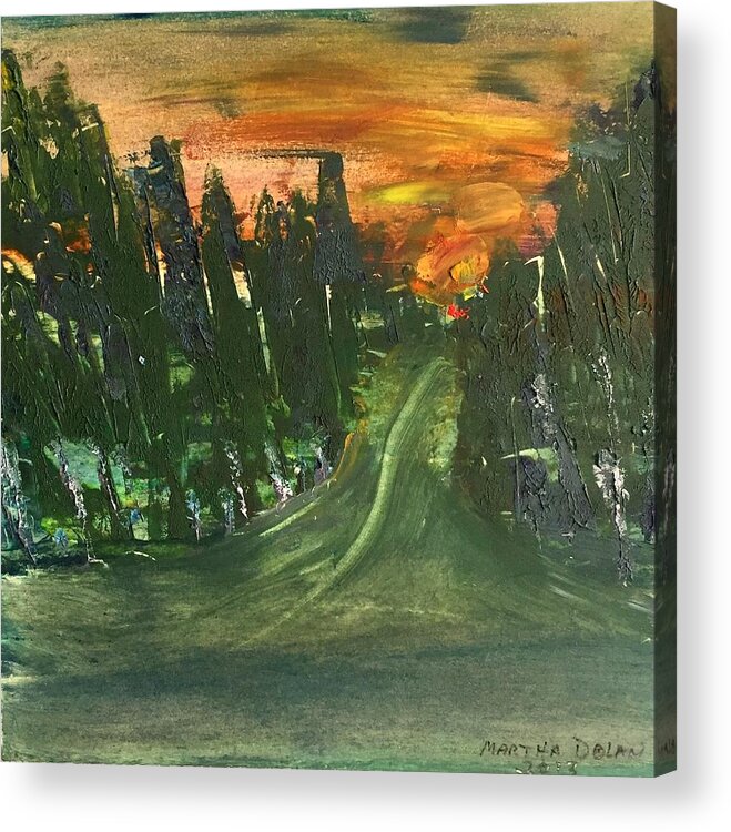 Landscape Acrylic Print featuring the painting Country Road by Martha Dolan