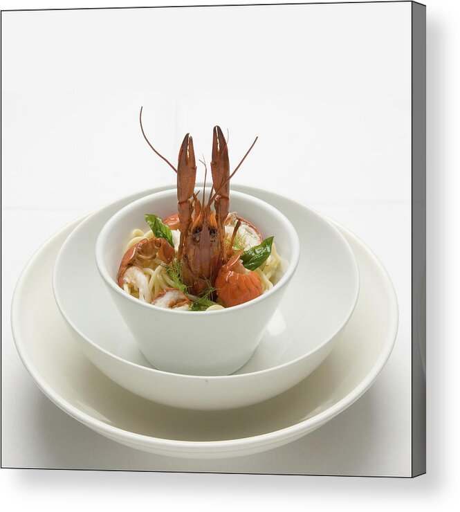 Food Acrylic Print featuring the photograph Crayfish with noodles by Frank Lee