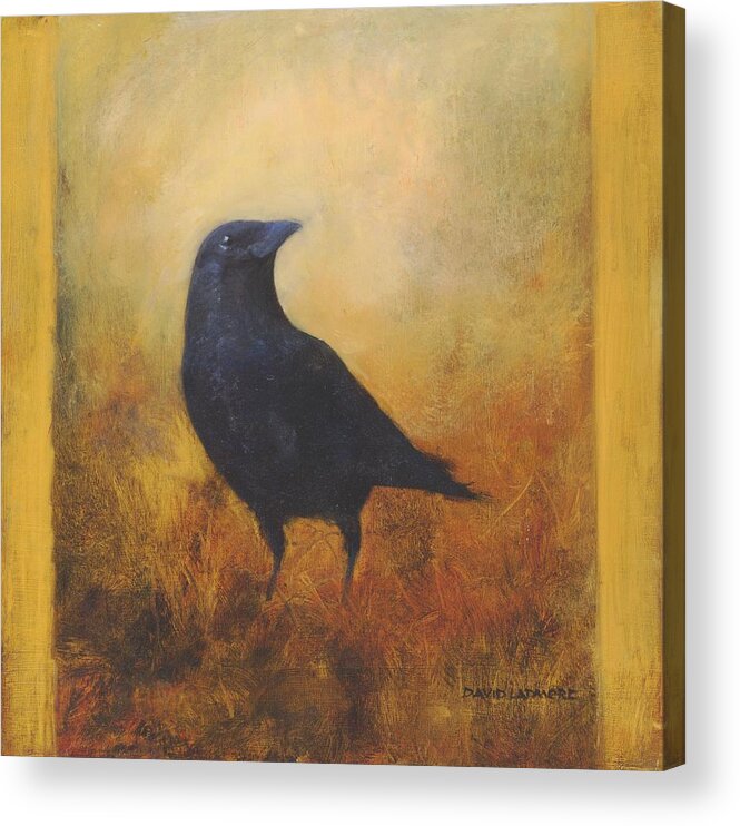 Bird Acrylic Print featuring the painting Crow 25 by David Ladmore