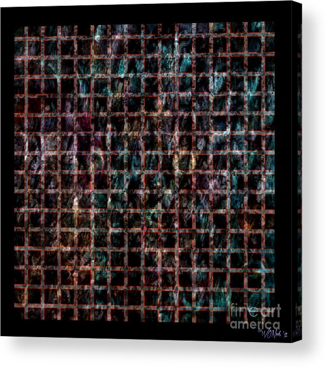 Conceptual Acrylic Print featuring the digital art Grid Series 3-4 by Walter Neal