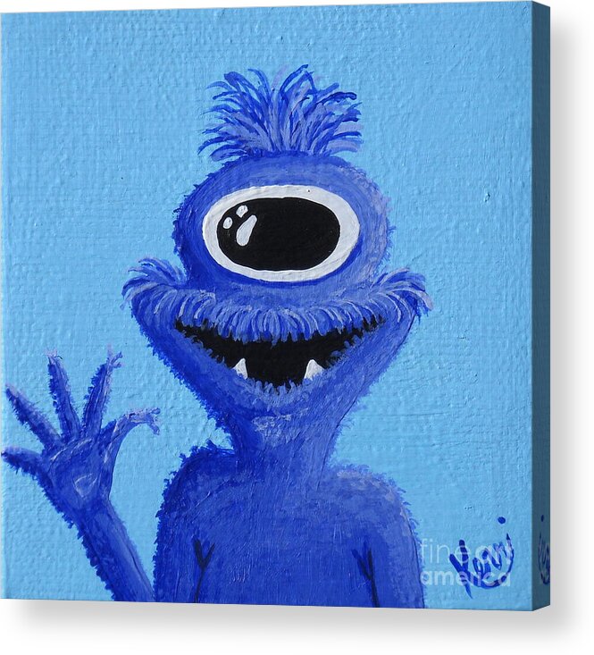 Monster Acrylic Print featuring the painting Cyclops by Kerri Sewolt