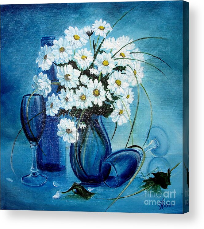 Daisies Acrylic Print featuring the painting Daisies by Sorin Apostolescu