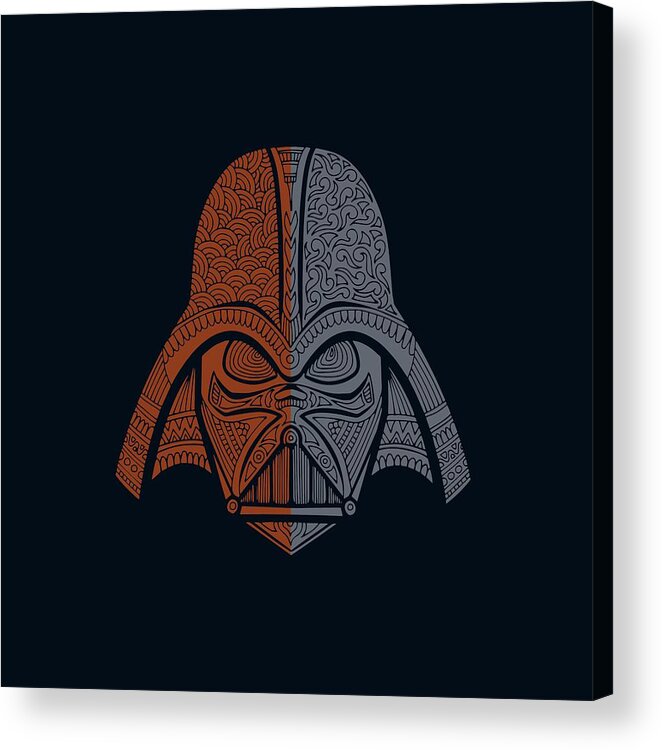 Darth Vader Acrylic Print featuring the mixed media Darth Vader - Star Wars Art - Blue Red by Studio Grafiikka