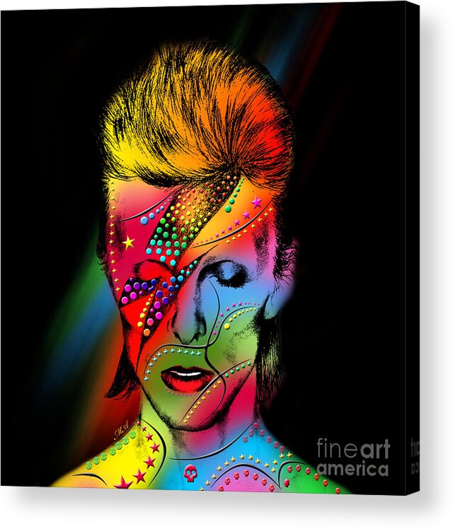 David Bowie Acrylic Print featuring the digital art David Bowie by Mark Ashkenazi