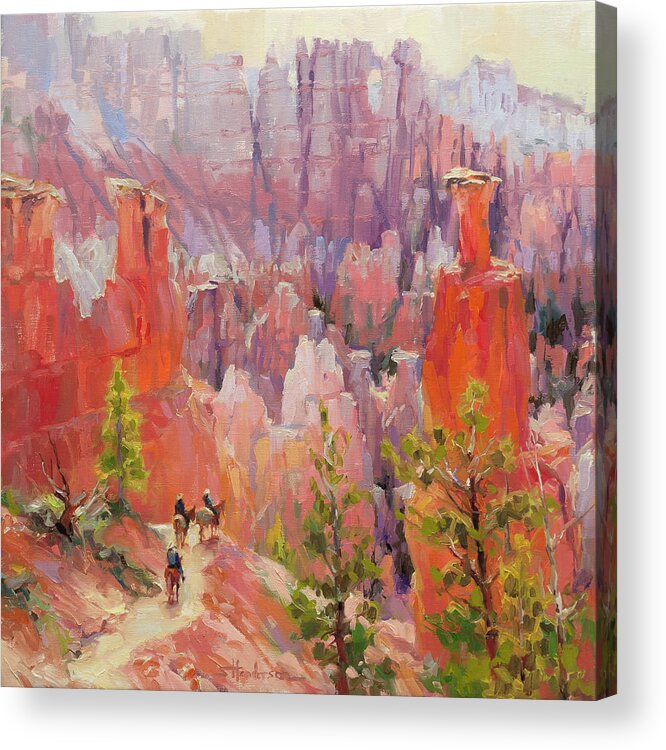 Southwest Acrylic Print featuring the painting Descent into Bryce by Steve Henderson