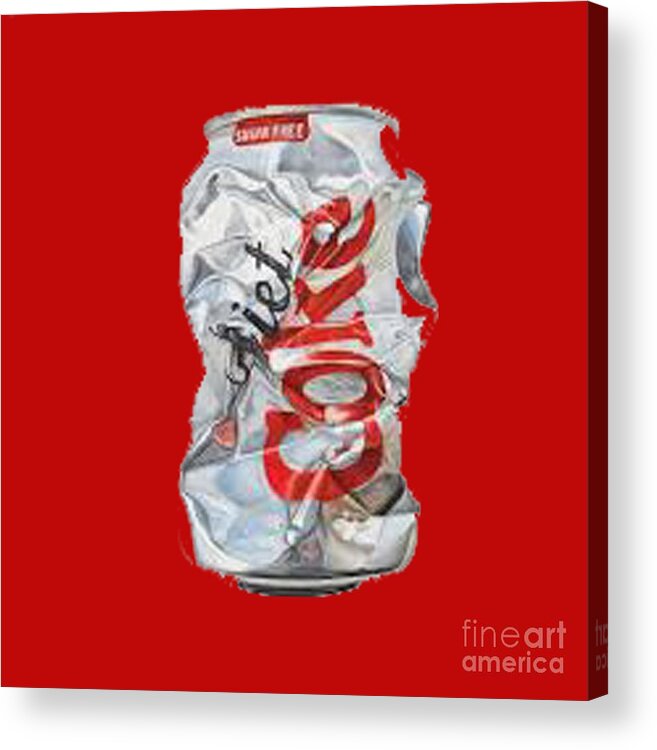Cans Acrylic Print featuring the painting Diet Coke T-shirt by Herb Strobino