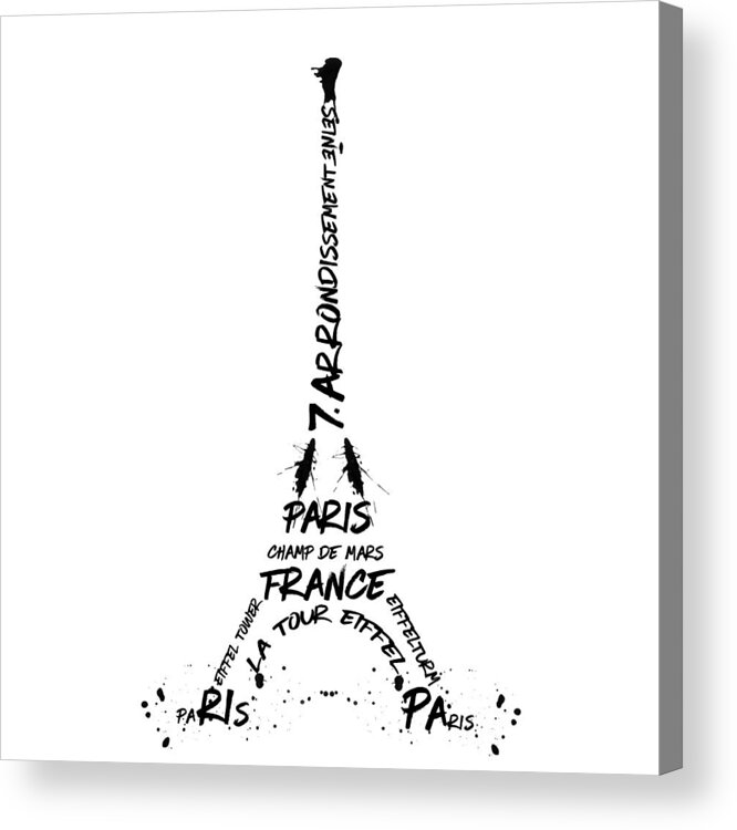 Paris Acrylic Print featuring the digital art Digital-Art Eiffel Tower by Melanie Viola