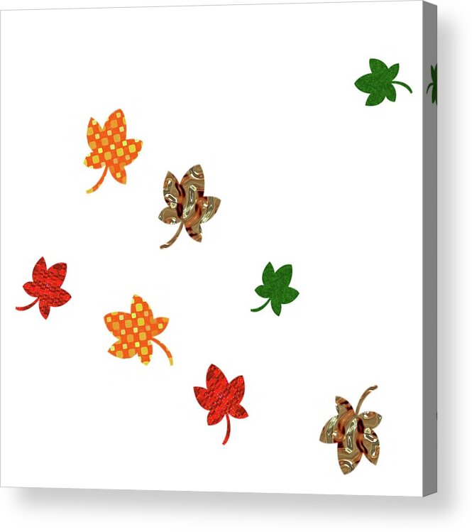 Digital Art Acrylic Print featuring the digital art Digital Autumn Whimsy by Annette Hadley