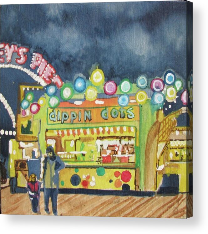 Amusements Acrylic Print featuring the painting Dippin the Dots by Patricia Arroyo