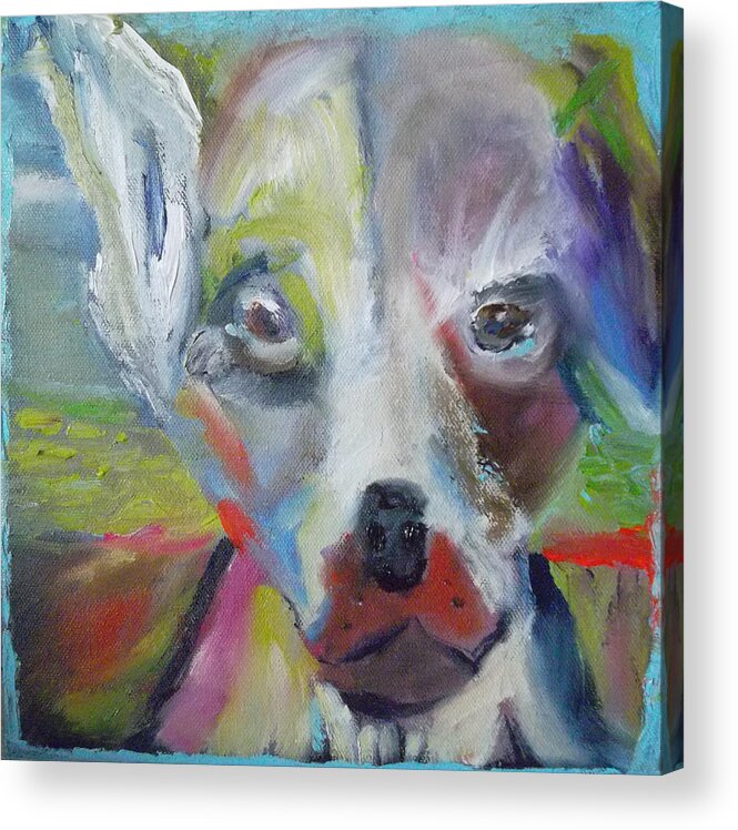 Dog Acrylic Print featuring the painting Doggietude by Susan Esbensen