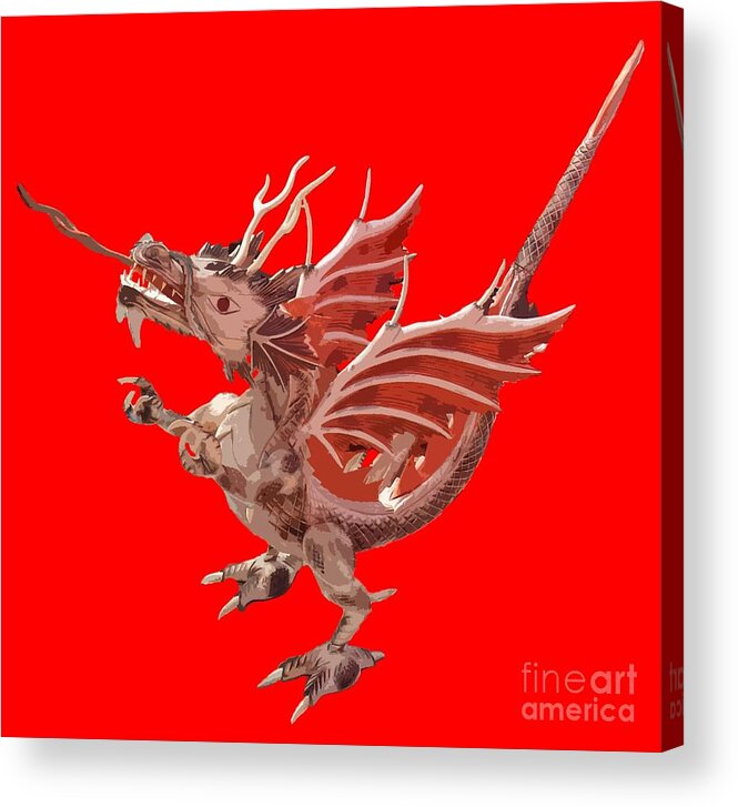 Digital Art Acrylic Print featuring the digital art Dragon Art by Francesca Mackenney