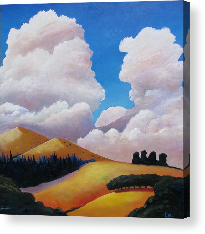 Clouds Acrylic Print featuring the painting Drama by Gary Coleman