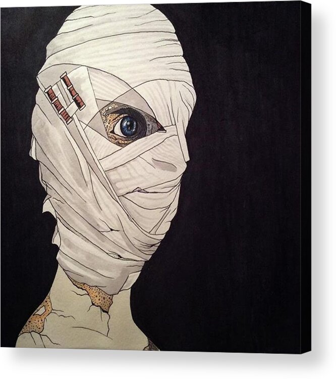 Russellboyleart Acrylic Print featuring the drawing Mummy Monday by Russell Boyle