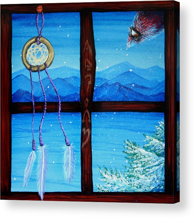 Dream Acrylic Print featuring the painting Dream Window 218 by M E