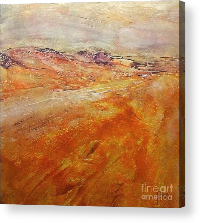 Abstract Landscape Acrylic Print featuring the painting Drought by Dragica Micki Fortuna