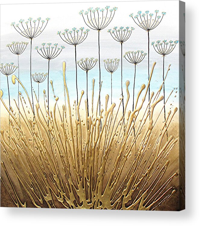 Alliums Acrylic Print featuring the painting Duck Egg Alliums by Amanda Dagg