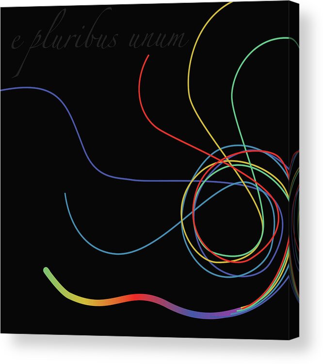 Abstract Acrylic Print featuring the digital art E Pluribus Unum by Gina Harrison