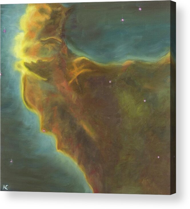 Nebula Acrylic Print featuring the painting Eagle Nebula by Neslihan Ergul Colley