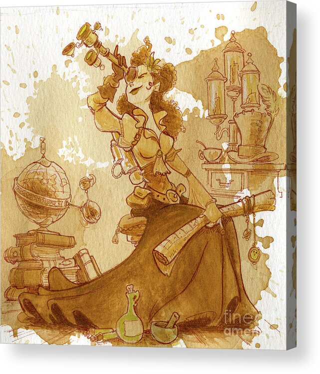 Steampunk Acrylic Print featuring the painting Earl Grey by Brian Kesinger