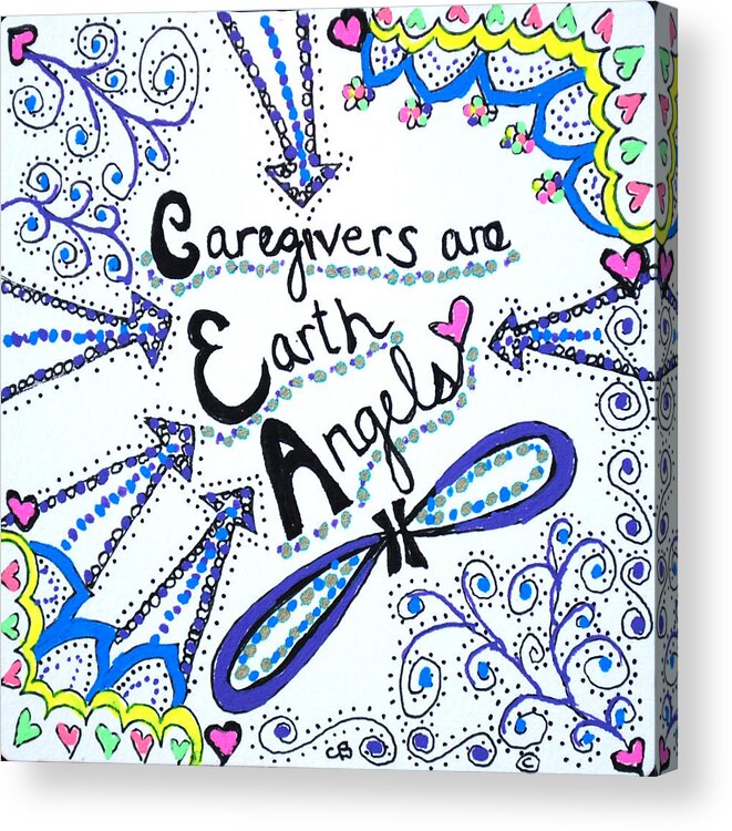 Gelpens Acrylic Print featuring the drawing Earth Angel by Carole Brecht
