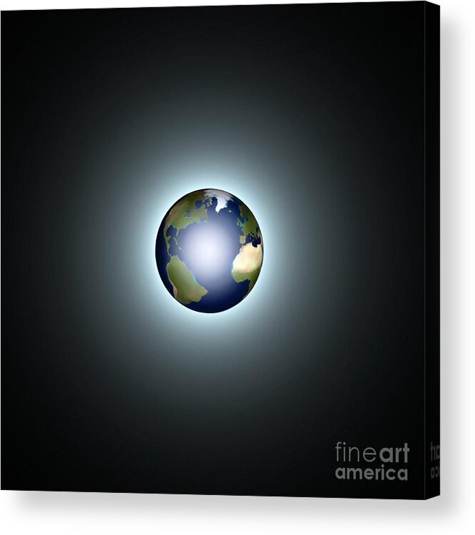 Earth Acrylic Print featuring the painting Earth by Pet Serrano