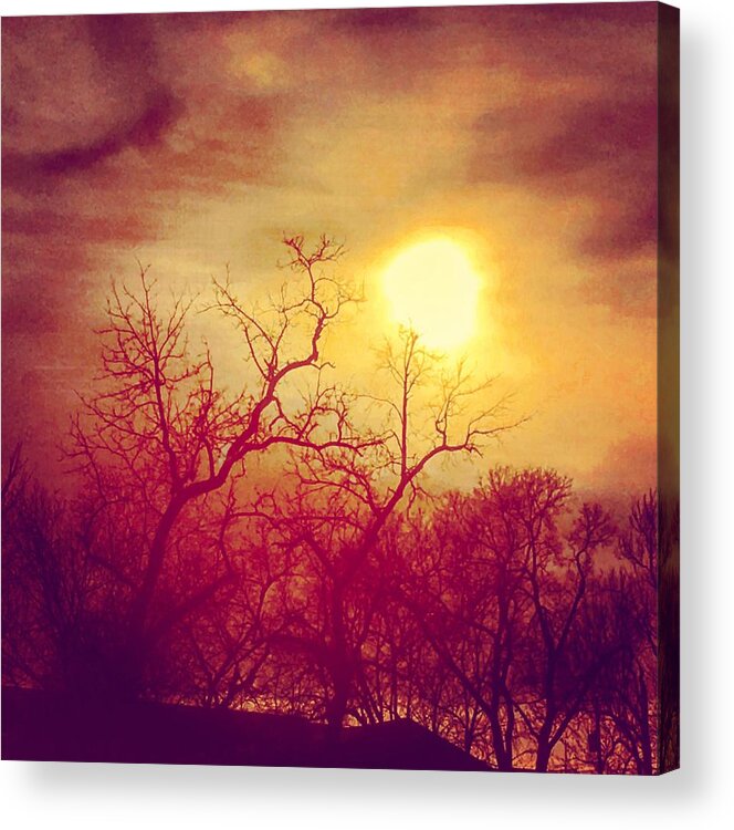 Post-apocalyptic Acrylic Print featuring the photograph Eerie Sunscape by Michael Oceanofwisdom Bidwell