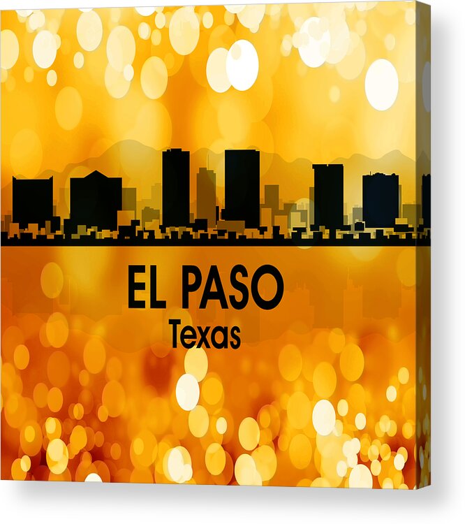 El Paso Acrylic Print featuring the mixed media El Paso TX 3 Squared by Angelina Tamez