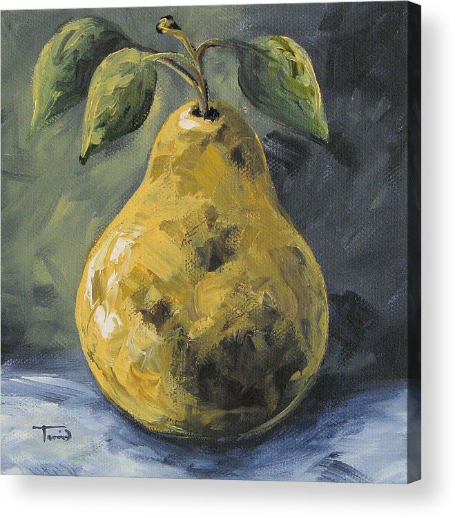 Pear Acrylic Print featuring the painting Elegant Pear by Torrie Smiley