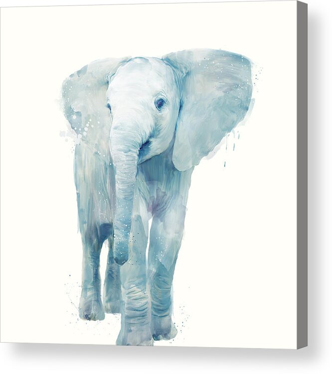 Elephant Acrylic Print featuring the painting Elephant by Amy Hamilton