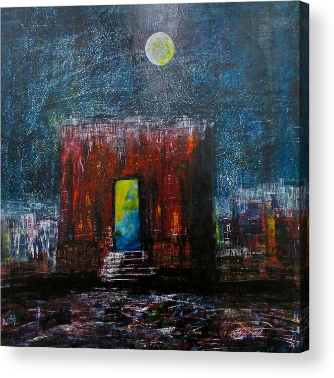 Building Acrylic Print featuring the painting Exit Ittabeana by Janice Nabors Raiteri