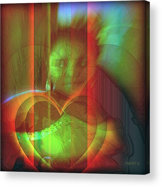 Fania Simon Acrylic Print featuring the digital art Exposed Nature of the Heart by Fania Simon