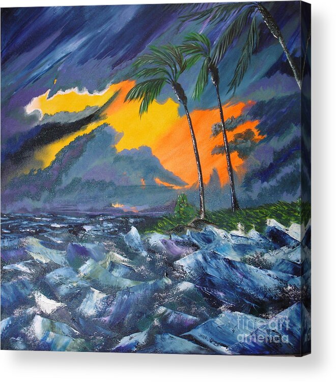 Knifework Acrylic Print featuring the painting Eye of the Storm by Susan Kubes